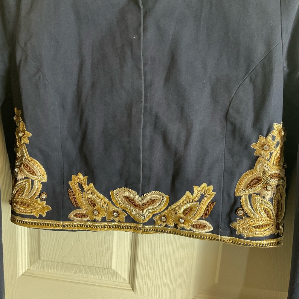 Embroidered Navy Blue Utility Jacket - Picture 7 of 15